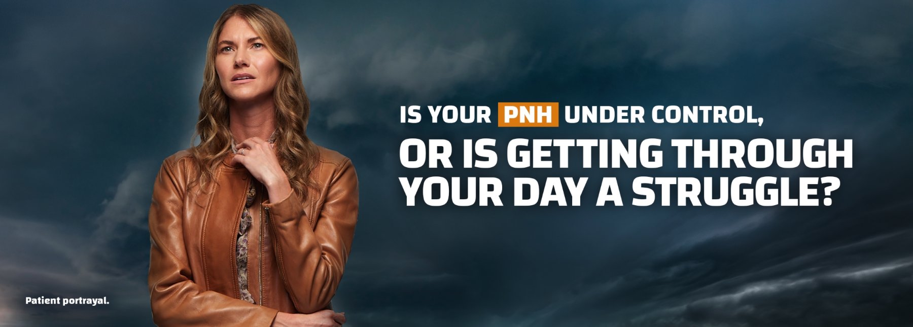 Concerned woman on stormy day
